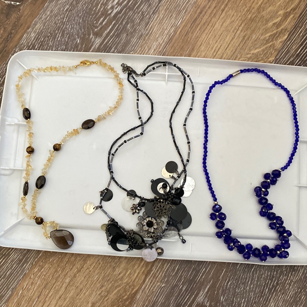 3 costume jewelry necklaces